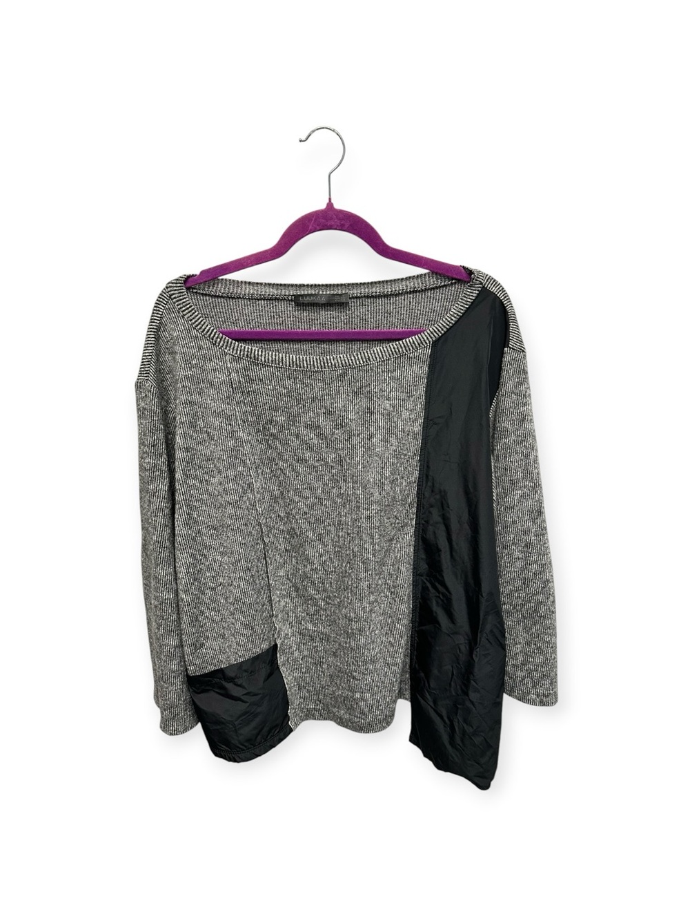 Luukaa women’s casual tunic top gray minimalist lagenlook size 14